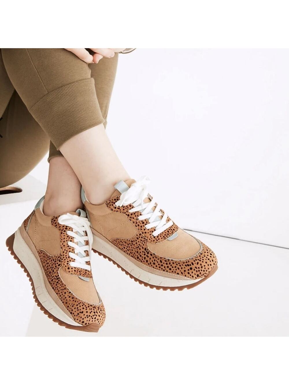 Madewell Kickoff Sneaker Trainer Spot Dot Calf Hair & Nuback